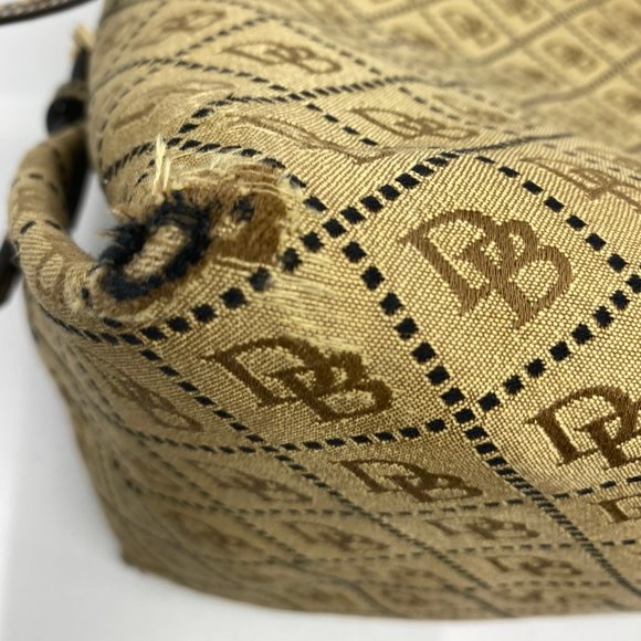 Dooney & Bourke L Tan Jacquard Fabric Shoulder Bag - Picture 6 of 13